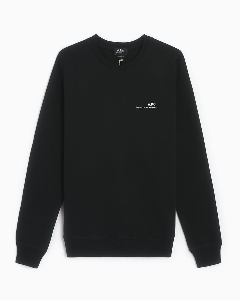 安価 ワタナベ A.P.C Item COFBQ-H27608-LZZ Black Sweatshirt Men's Logo トップス