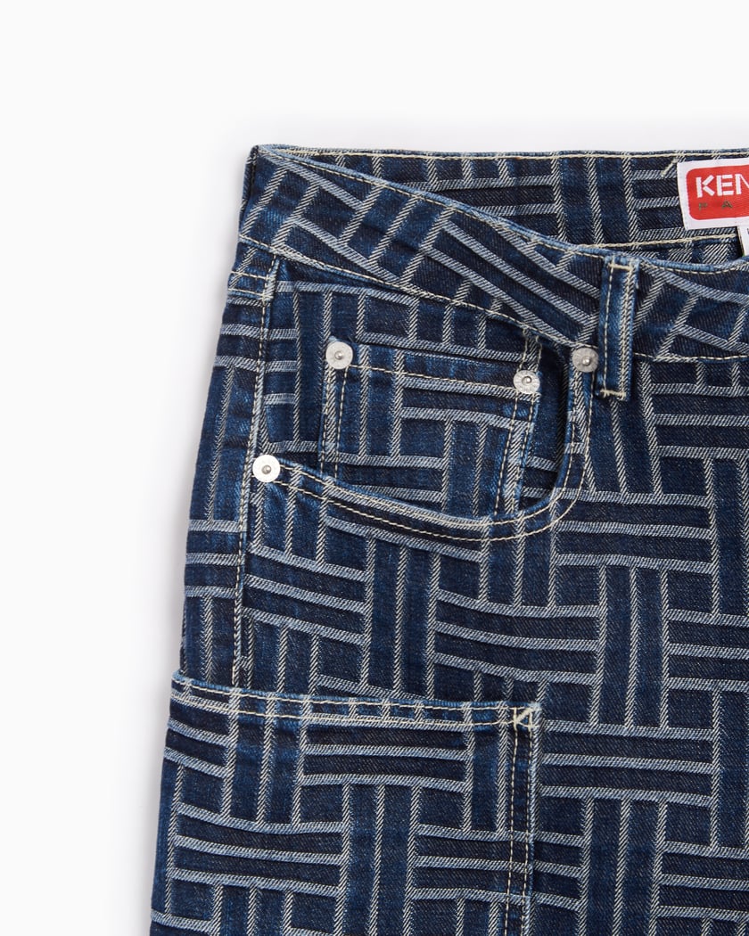 Kenzo Weave Men s Denim Pants Blue FE65DP4086J2 DD FOOTDISTRICT