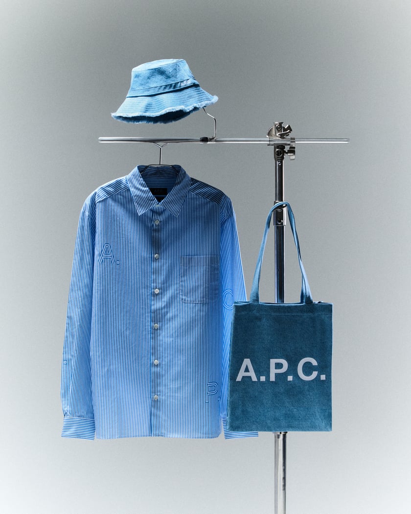 A.P.C. Bob Mark Unisex Bucket Hat Blue COGXL-M24096-IAB