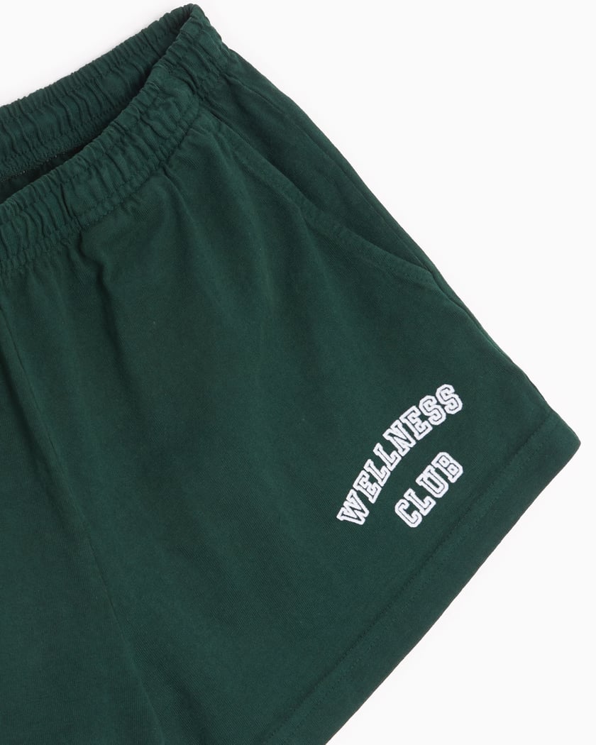 Sporty Rich Wellness Club Flocked Disco Women s Shorts Vert SH874FO FOOTDISTRICT
