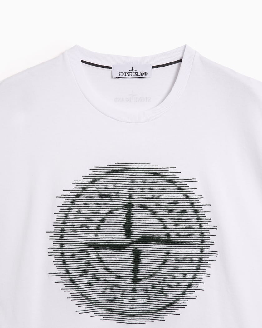White stone island t shirt big logo hotsell