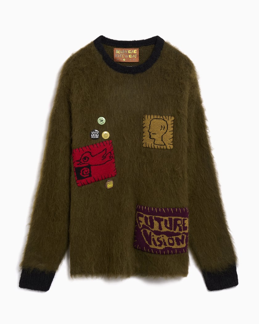 Brain Dead Skull Mech Graphic Long-Sleeved Relaxed Men's T-Shirt