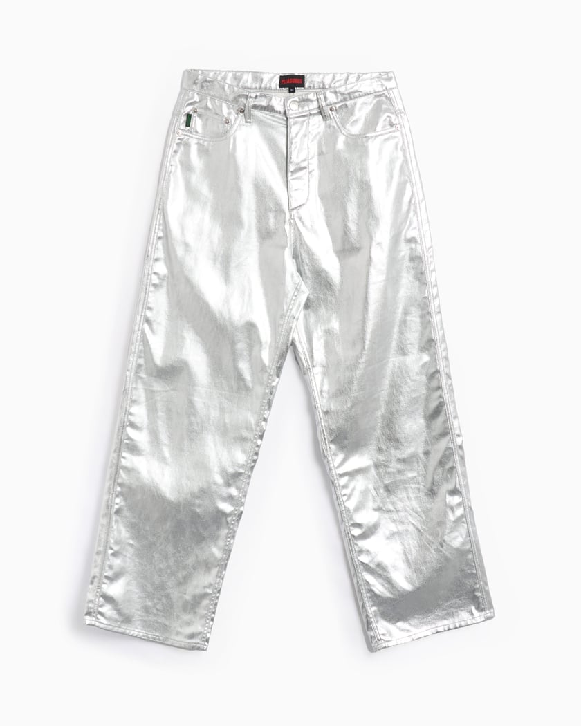 Silver baggy pants on sale
