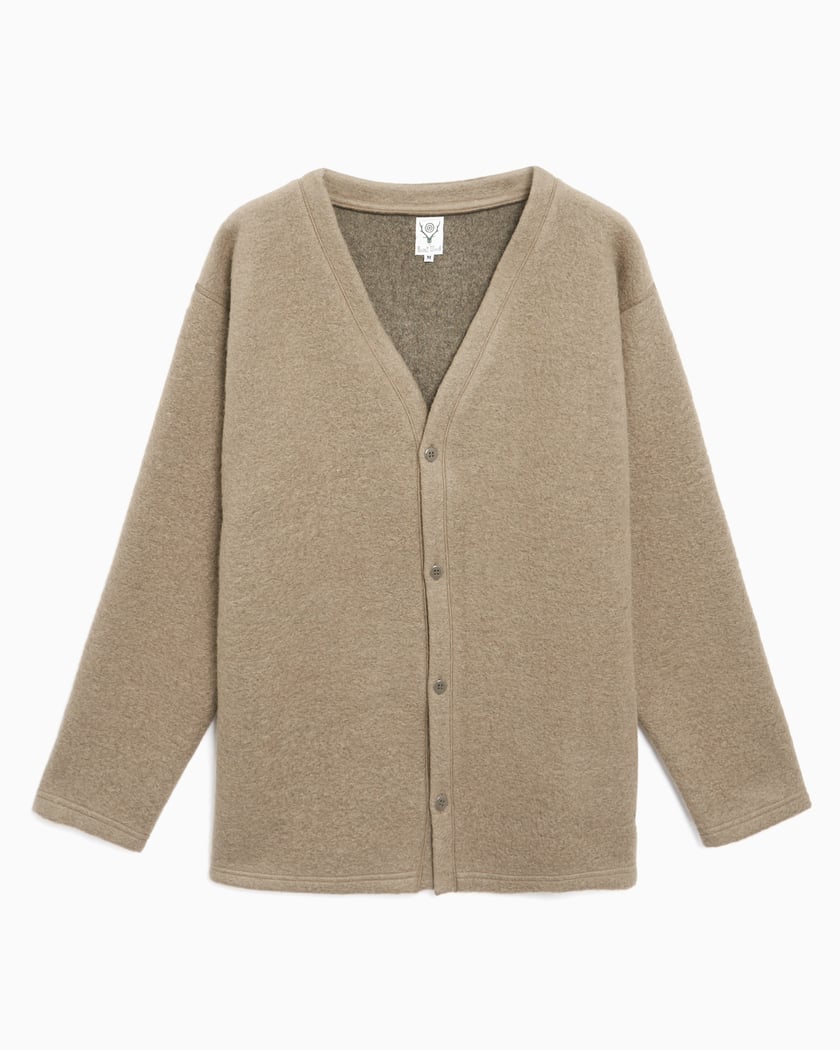 South2 West8 S.S. Men's V Neck Cardigan Men's Cardigan Beige PU535