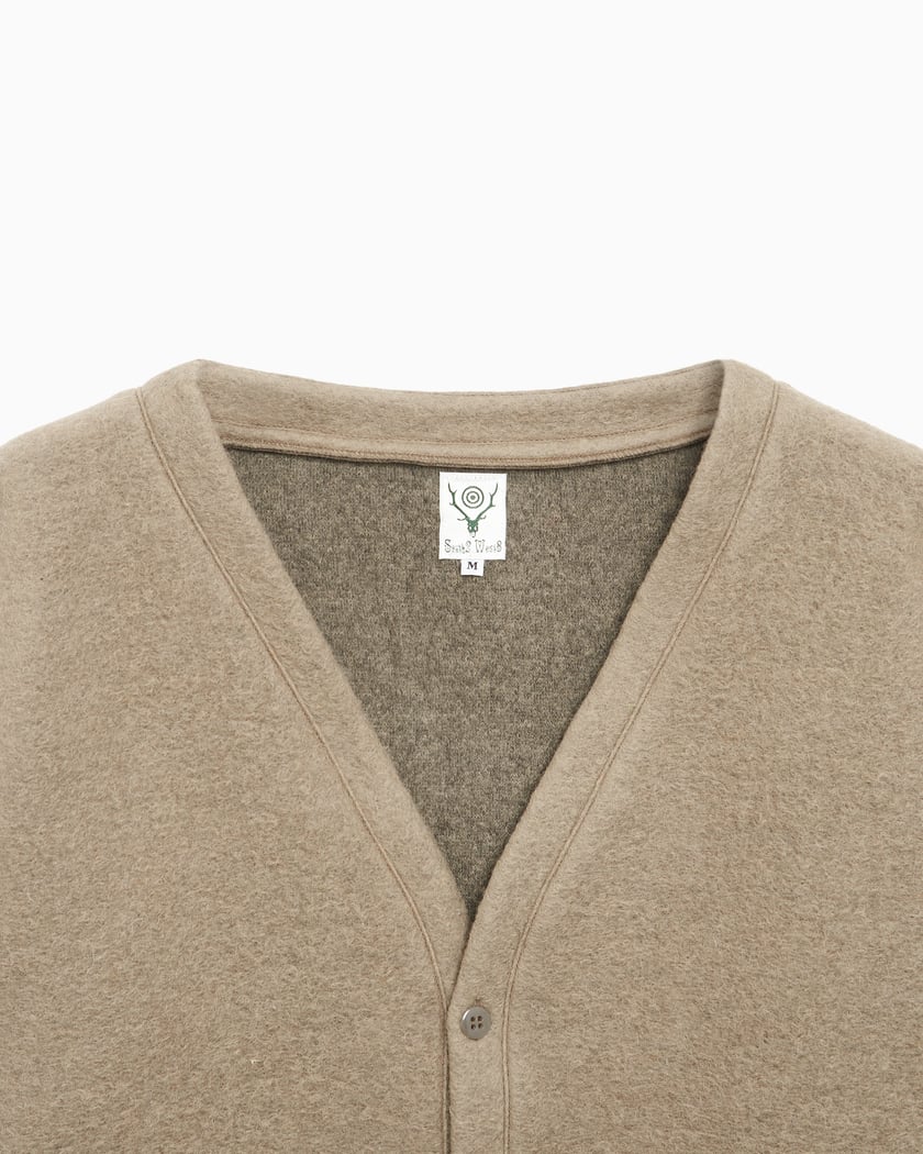 South2 West8 S.S. Men's V Neck Cardigan Men's Cardigan Beige PU535