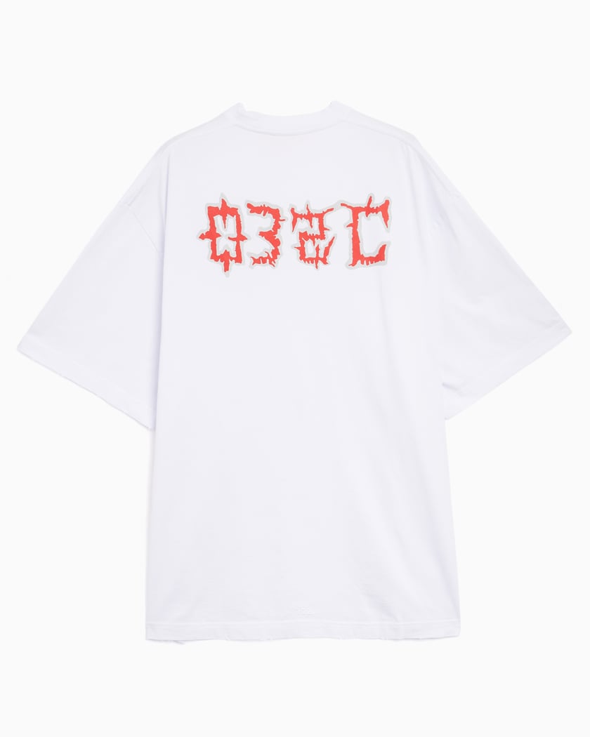 032c On Fire Men s Oversized T Shirt White F24 URC 0152 100 FOOTDISTRICT