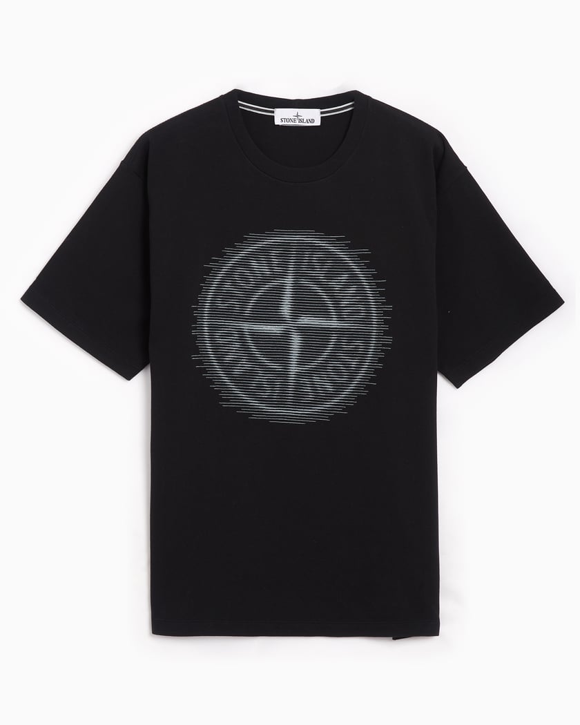Black stone island t shirt big logo new arrivals