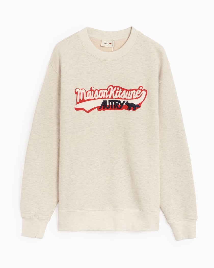 Autry x Maison Kitsuné Varsity Logo Men's Sweatshirt Beige