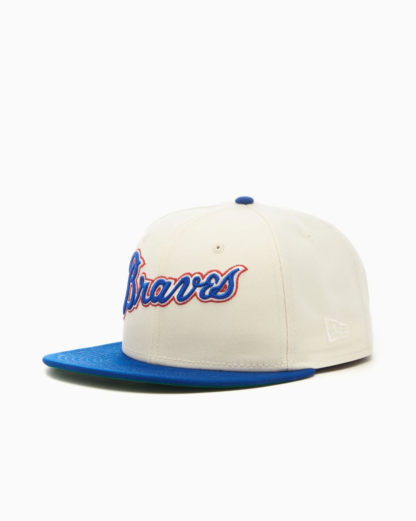 New Era Atlanta Braves Retro Script MLB 59FIFTY Unisex Cap Blue 60417773 FOOTDISTRICT