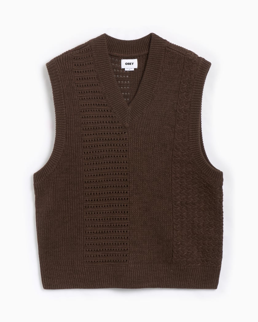 Gilet OBEY Clothing Garret Men's Sweater Vest pour homme Marron