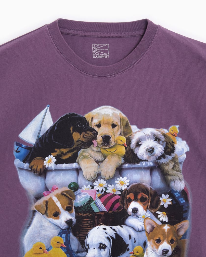 RASSVET PUPPIES TEE SHIRT brown サイズM RASSVET PUPPIES TEE SHIRT brown サイズM