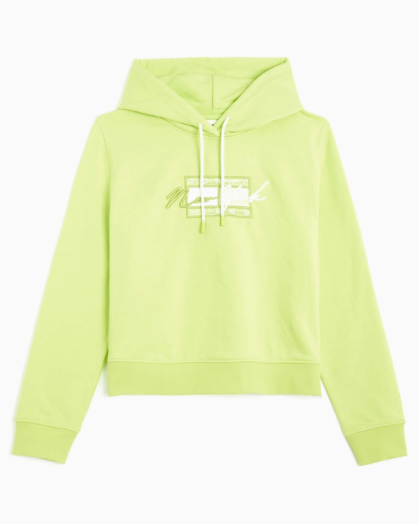 Tommy Jeans Logo Cropped Women s Hoodie Green DW0DW09947 LT3 Buy
