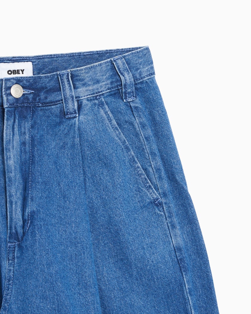 OBEY Clothing Oversize Men's Baggy Pants Blue 142010108-LIN OBEY Clothing Oversize Men's Baggy Pants Blue 142010108-LIN