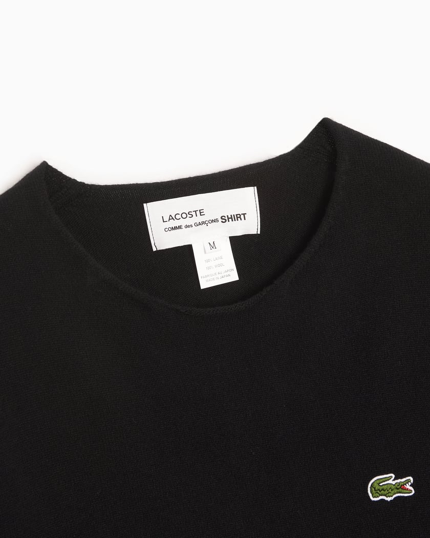 Men\'s x Buy Comme at Garçons Lacoste Des Knit Black Shirt FOOTDISTRICT Online Sweater FL-N004-W23-1|