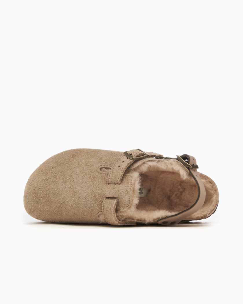 BIRKENSTOCK Tokio Inside Shearling Suede Leather Narrow Bege