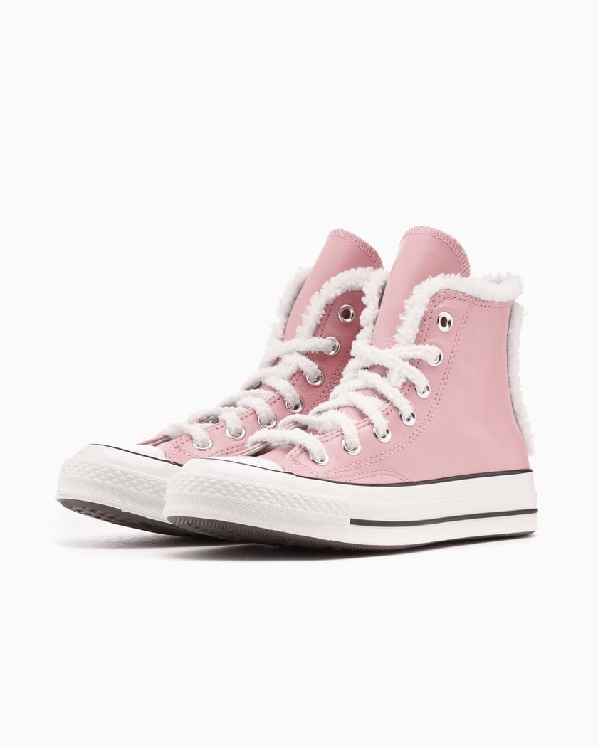 Converse Chuck 70 High Leather Fur Sherpa Pink A12449C FOOTDISTRICT