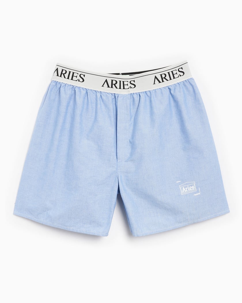 Aries Oxford Temple Men's Boxer Shorts Blue RUAR00000