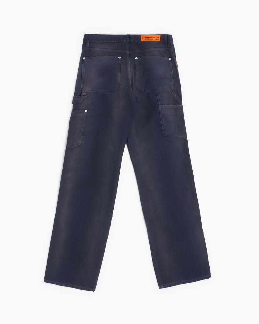 Heron Preston Distressed Canvas Men's Carpenter Pants Blue
