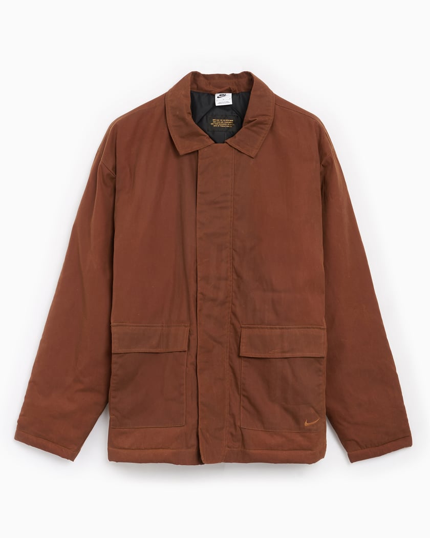 Nike Life Men s Waxed Canvas Work Jacket Brown FN3130 281 FOOTDISTRICT