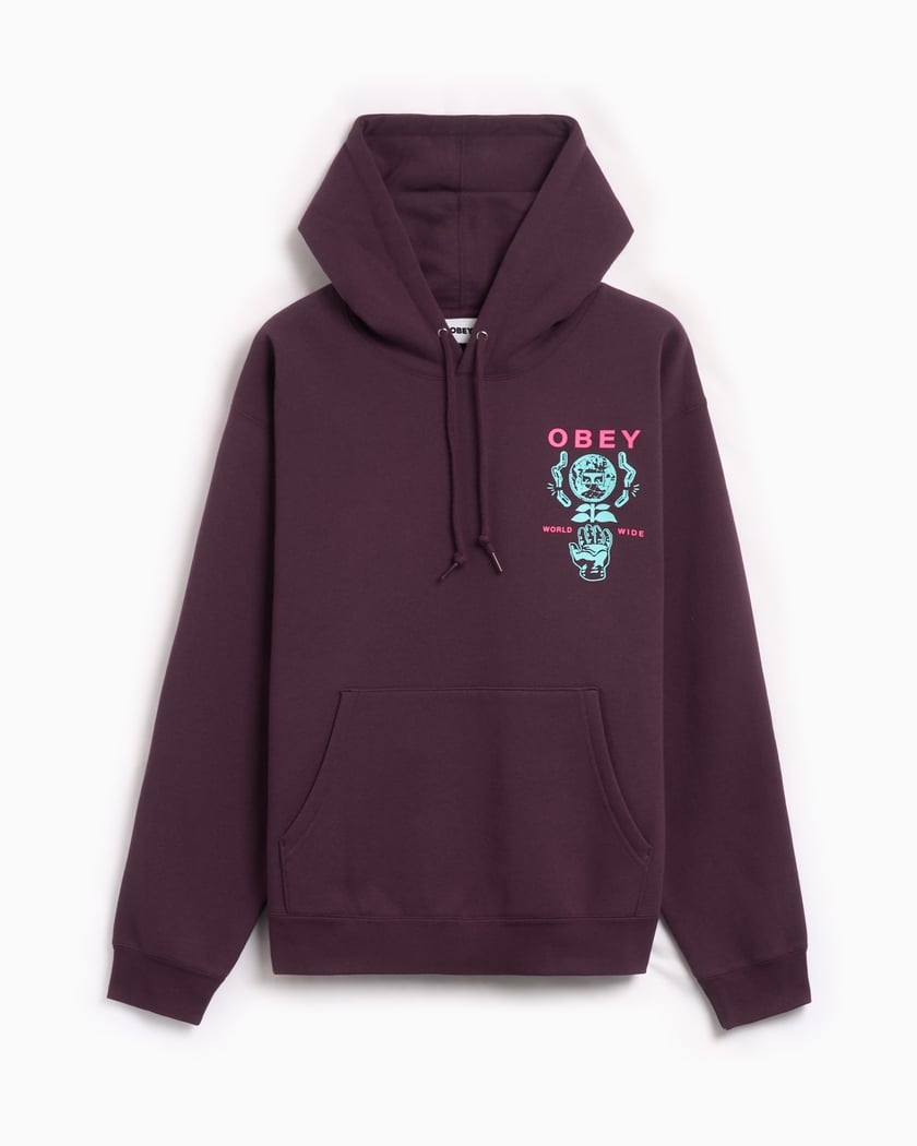 OBEY Clothing Obey Helping Hand Men s Hoodie Purple 112843942 PLP FOOTDISTRICT