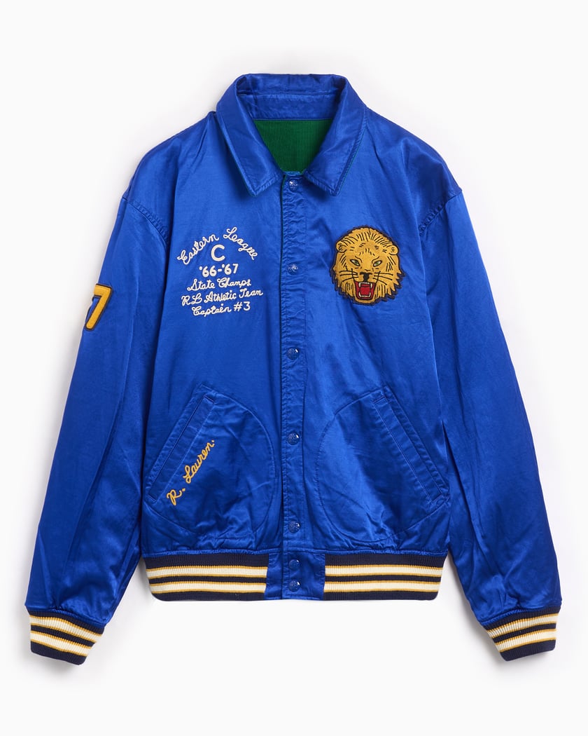 Polo Ralph Lauren Men s Reversible Varsity Jacket Lined Bomber Green 710944510001 FOOTDISTRICT