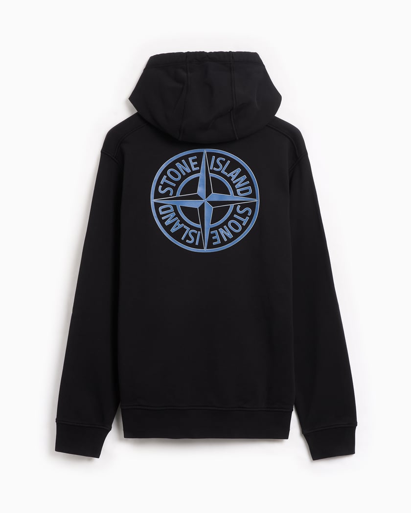 Stone island black hoodie sale discount