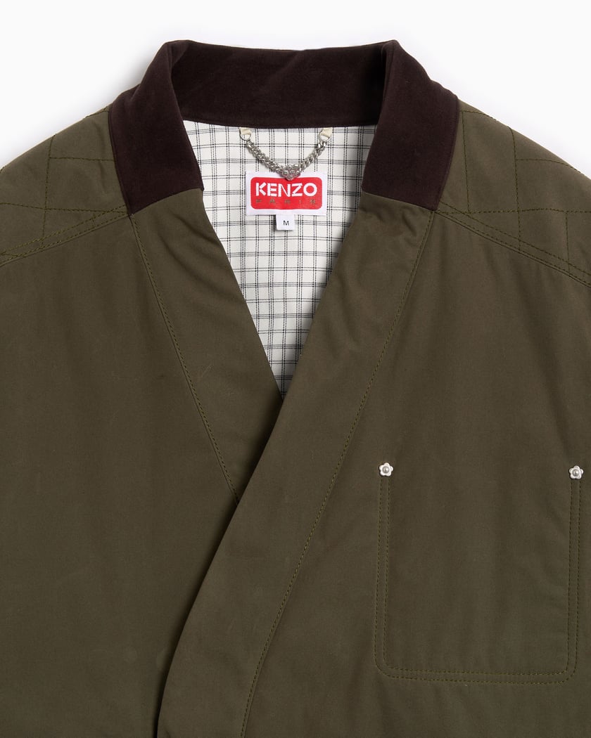 Giacca leggera Oversize Kenzo Weave Kimono per uomo Verde