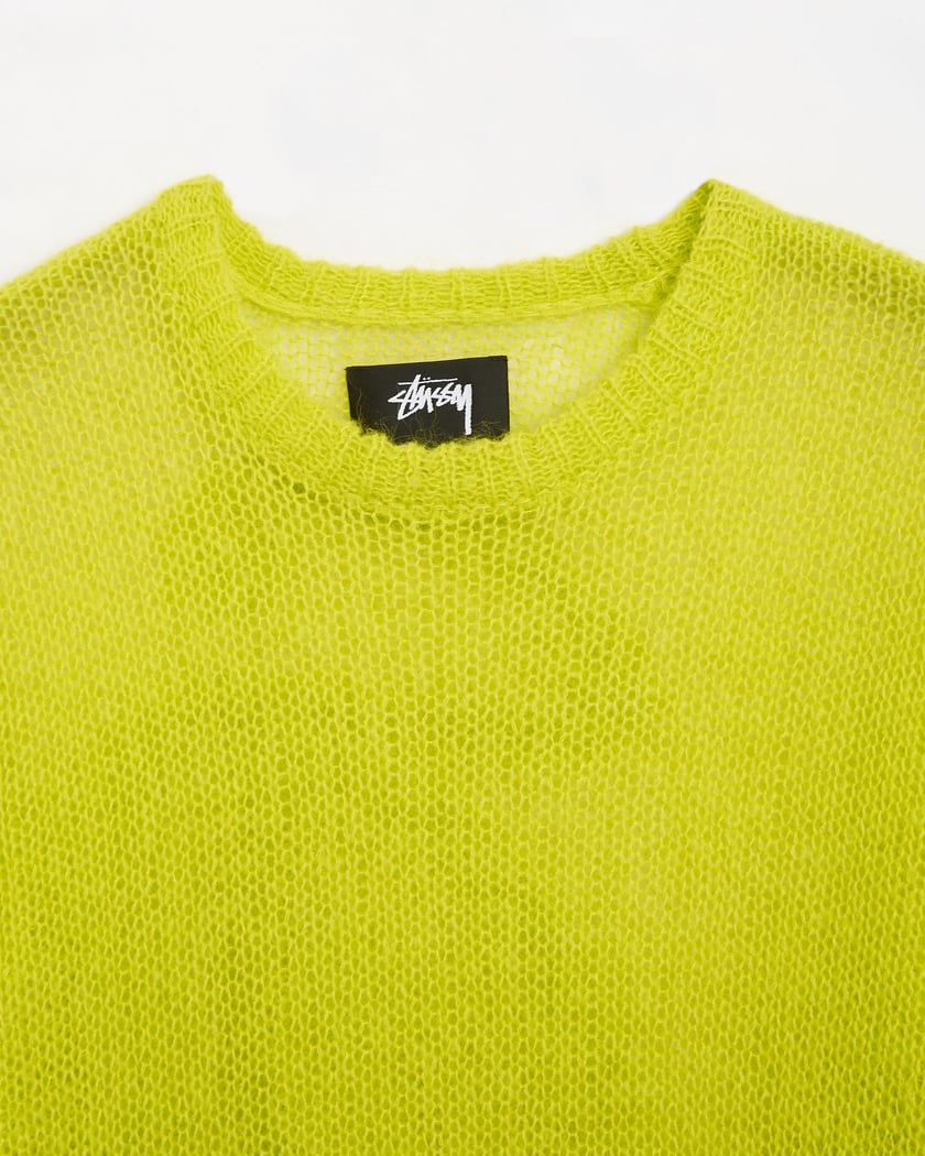 Stussy S Men s Loose Knit Sweater Verde 117205 LIME FOOTDISTRICT