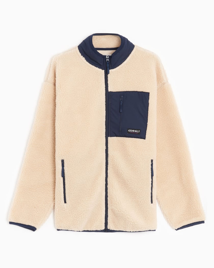 Gramicci Men s Sherpa Fleece Jacket Beige G3FU J061 NATURAL FOOTDISTRICT