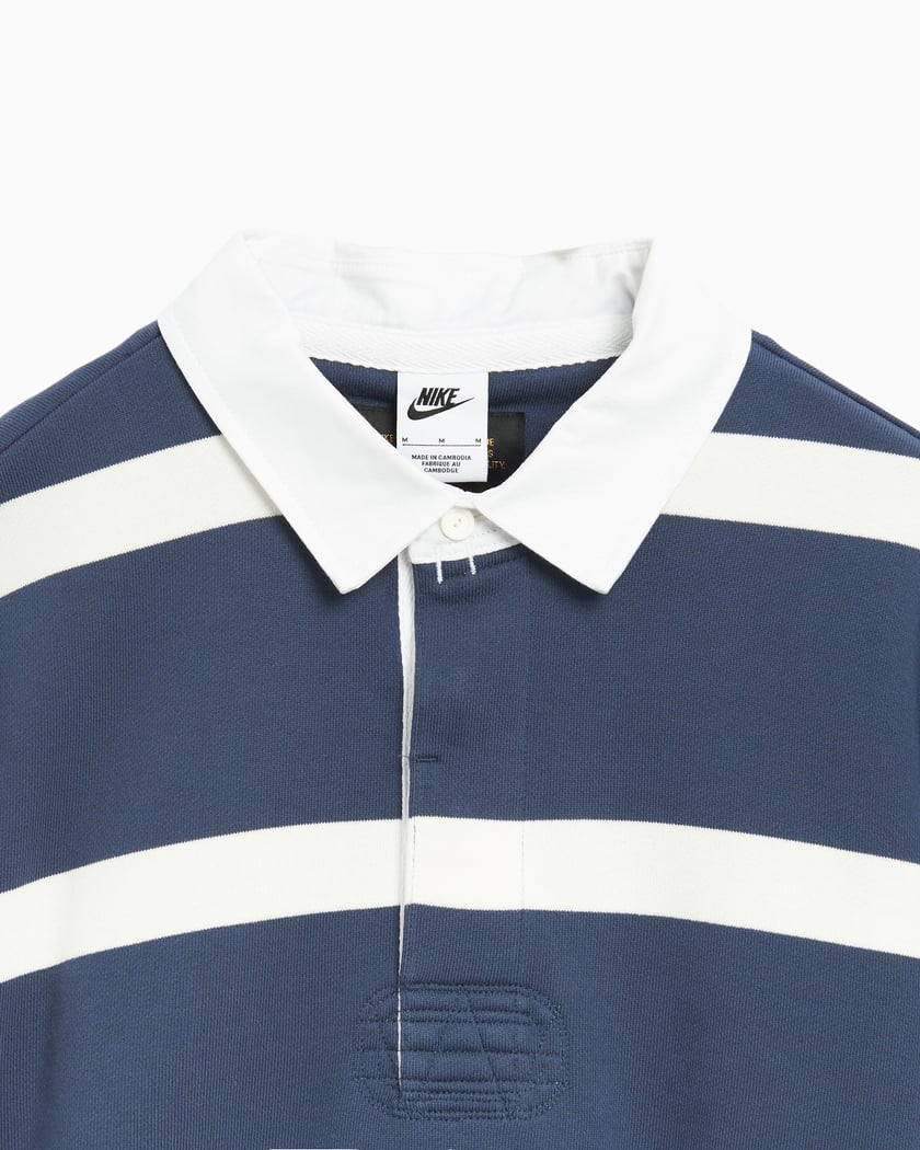 Nike Life Men's Striped Heavyweight Rugby Polo Shirt Blue, White  FN3122-437| Buy Online at FOOTDISTRICT