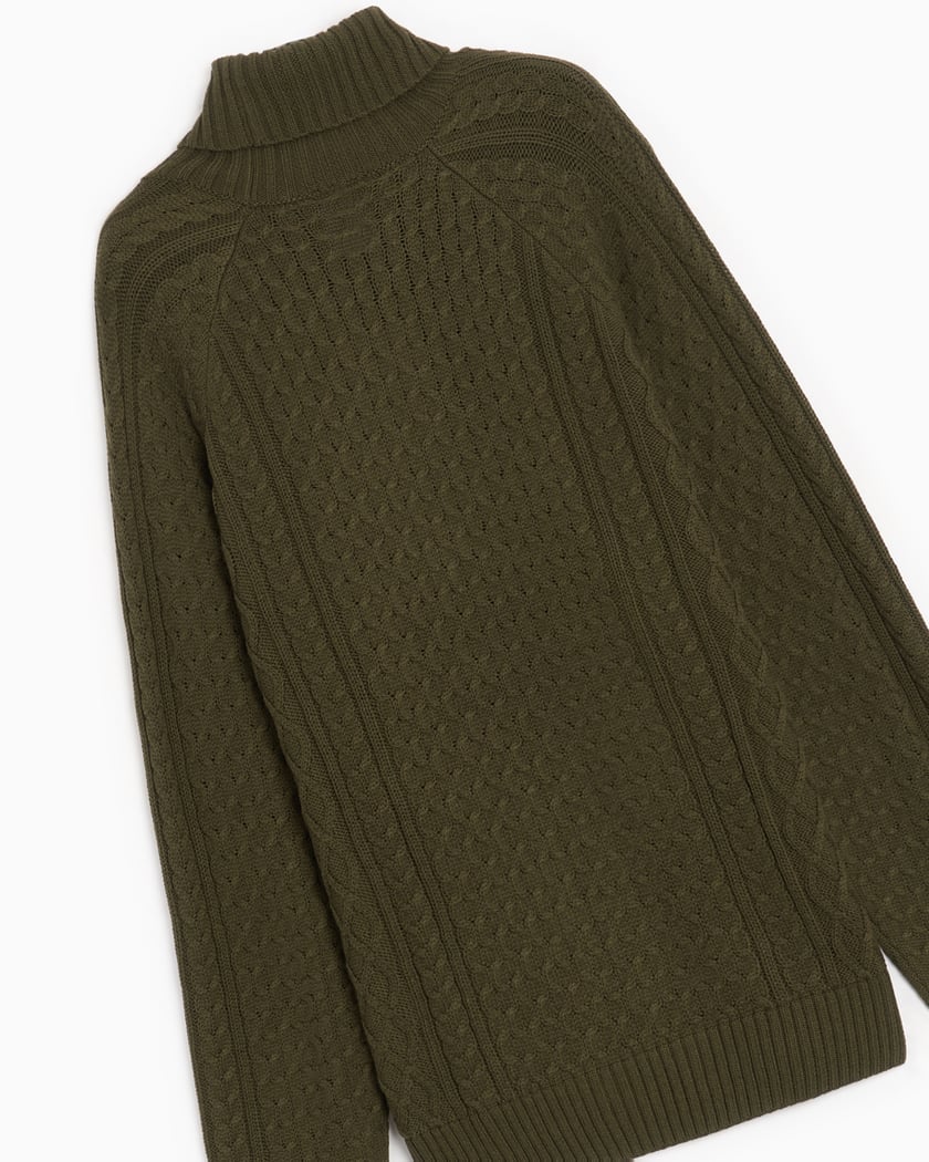 Nike Life Men s Turtleneck Cable Knit Sweater Vert FB7770 325 FOOTDISTRICT
