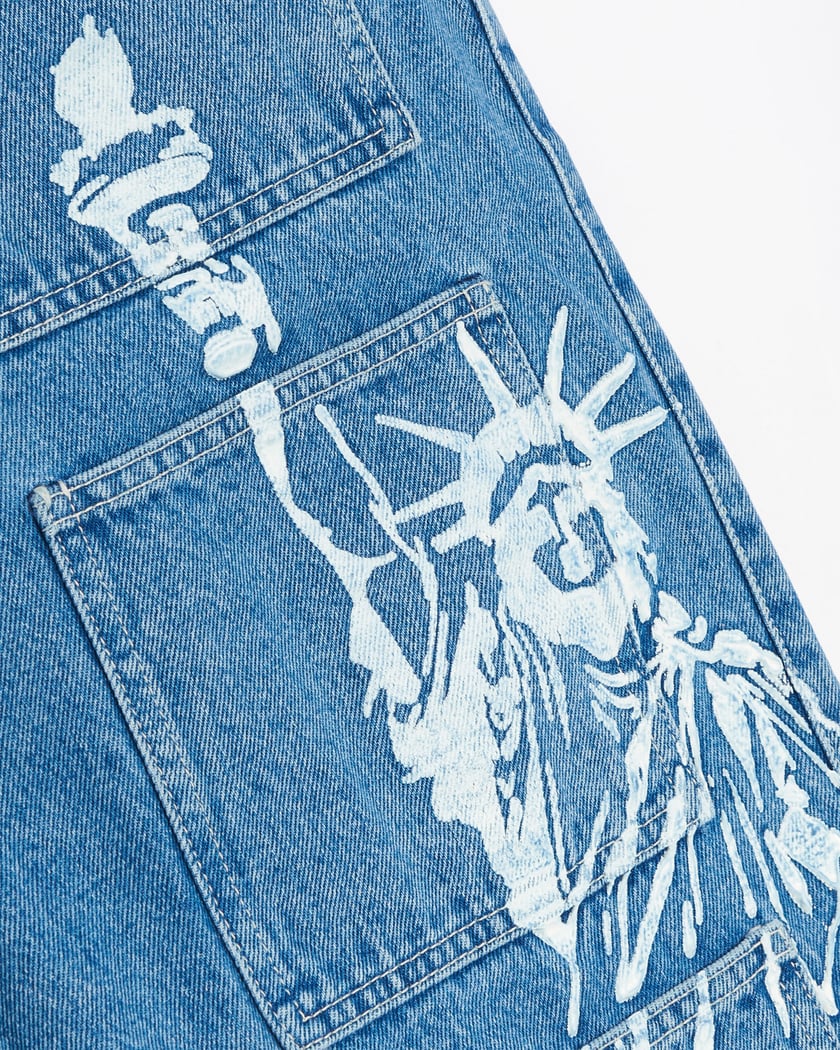 Lourdes New York Unisex Denim Cargo Shorts Blue LO2SMT01AP Lourdes New York Unisex Denim Cargo Shorts Blue LO2SMT01AP
