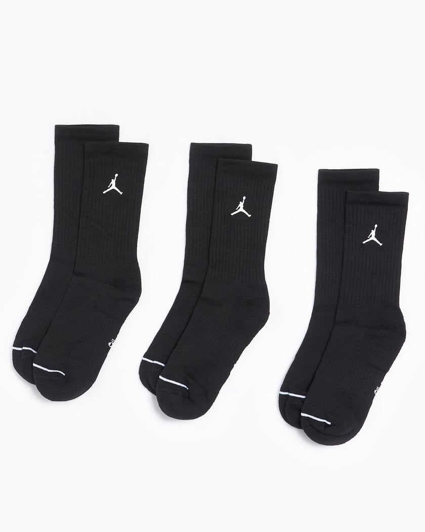Jordan Everyday Dri FIT Unisex Socks 3 Pack Black DX9632 010 FOOTDISTRICT