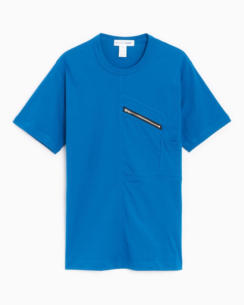 Comme Des Garcons Shirt Zip Pocket Men s Knit T Shirt Blauw FJ T013 W22 1 FOOTDISTRICT