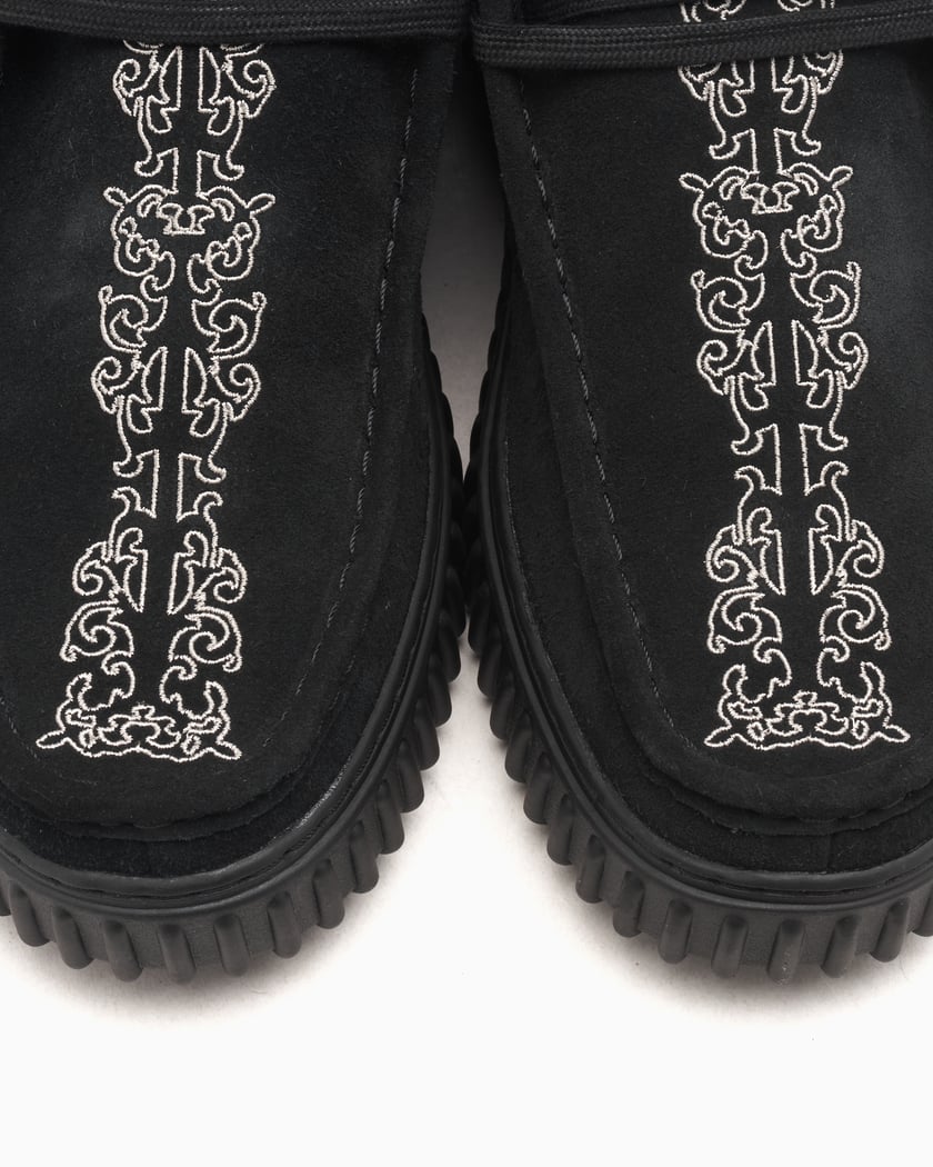 Scarpe Clarks x Pleasures Torhill Woven Suede per uomo Nero