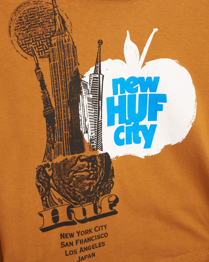HUF The City Women s Long Sleeve Cropped T Shirt Oranje WTS0046 BTORG FOOTDISTRICT