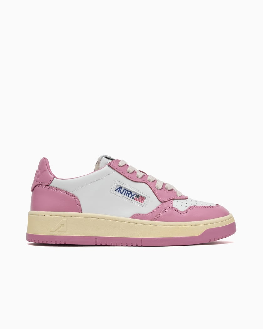 Autry Women's Medalist Low Leather Pink, White AULWWB61