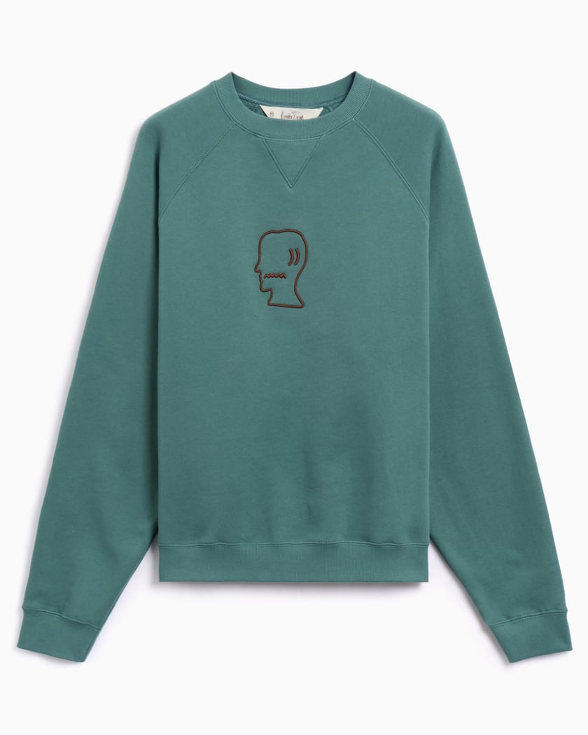 売れ筋がひクリスマスプレゼント！ Raglan Head Dead Brain Logo Green Sweatshirt Men's Regular トップス