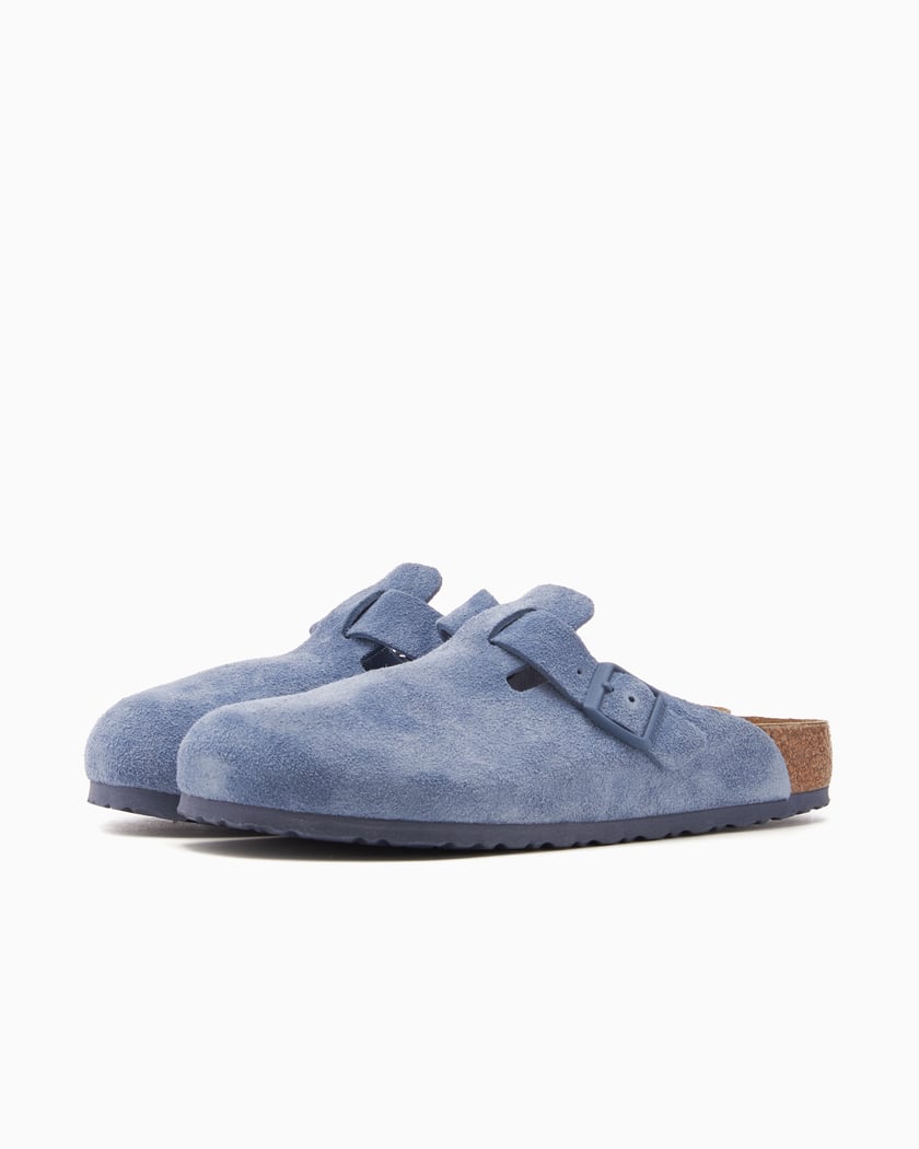 BIRKENSTOCK Boston Suede Leather Regular Blue 1026769