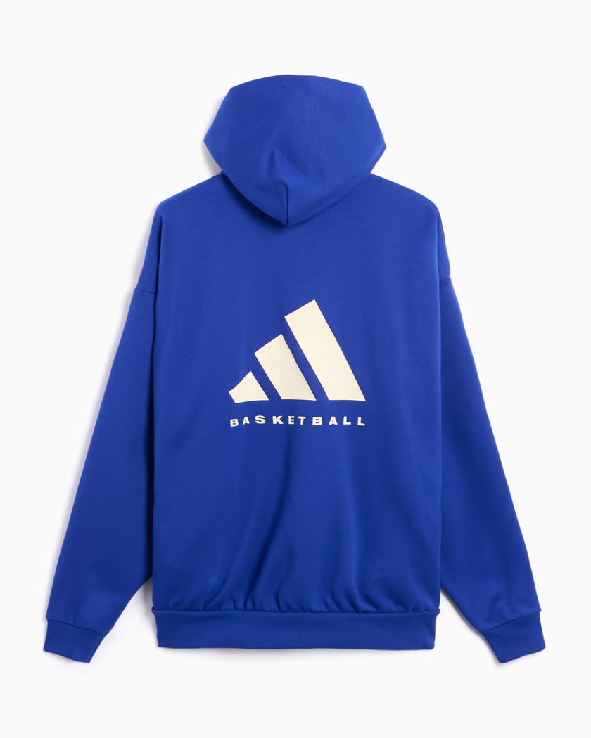 adidas Performance One Basketball Unisex Fleece Hoodie Blu IX1961 FOOTDISTRICT