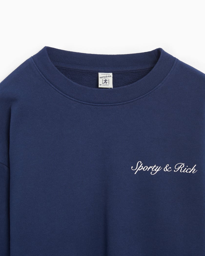 Sporty & Rich Syracuse Unisex Sweatshirt Blue CRAW2338NA Sporty & Rich Syracuse Unisex Sweatshirt Blue CRAW2338NA