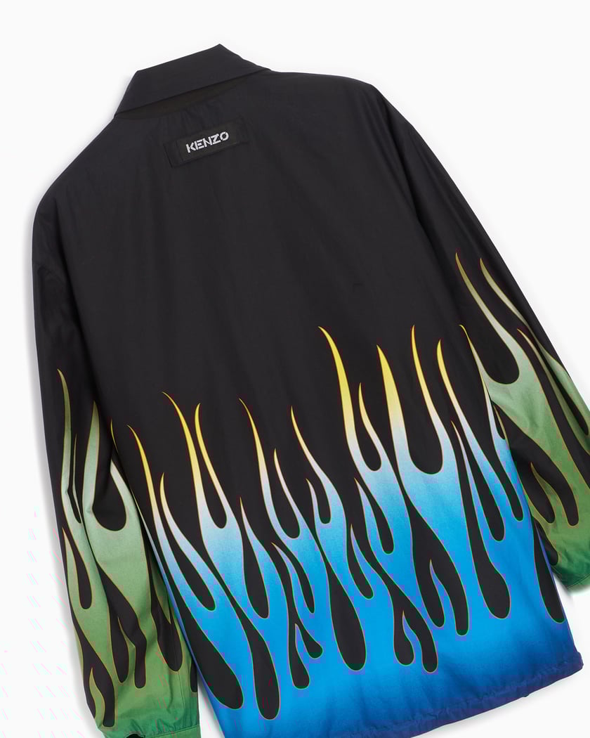 Kenzo Men's Flame Print Reversible Jacket Men's Windbreaker Black