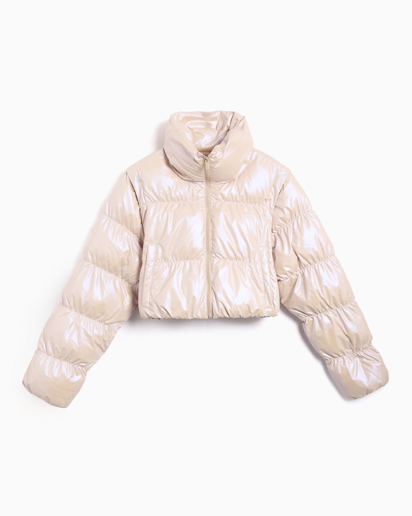 adidas メッシュジャケット アイボリー adidas Originals 2 in 1 Crop Women's Down Jacket Beige JX2985