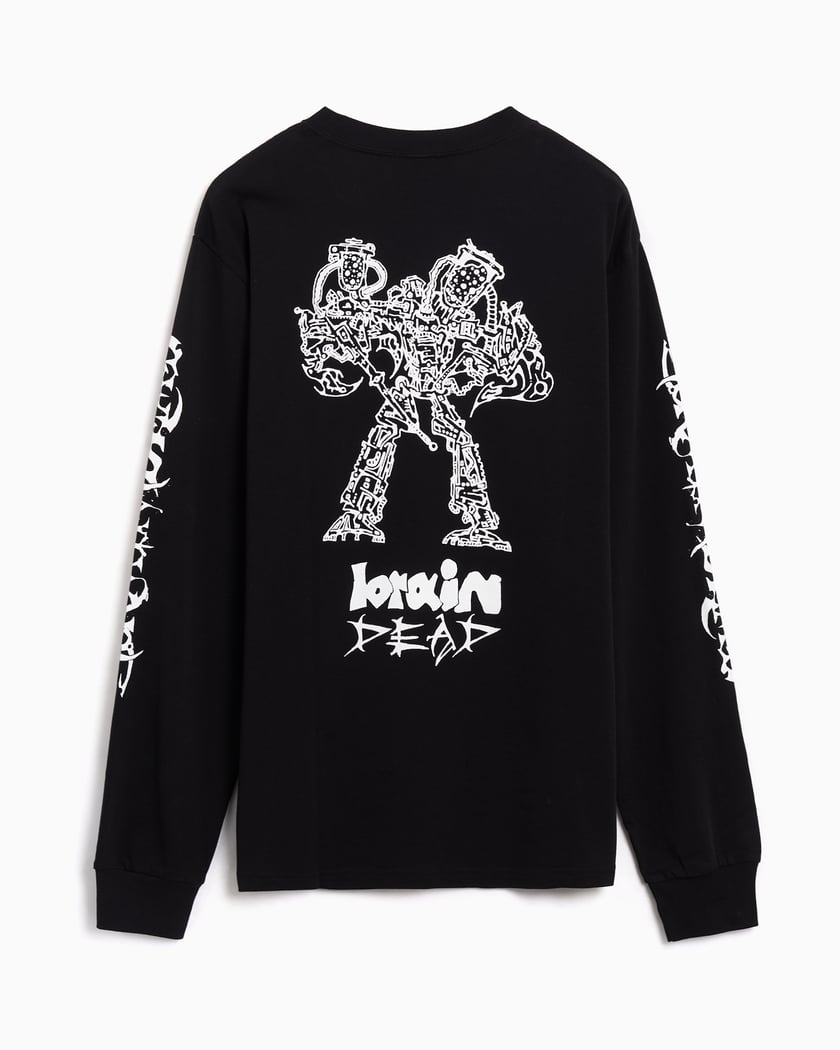 Brain Dead Skull Mech Graphic Long-Sleeved Relaxed Men's T-Shirt