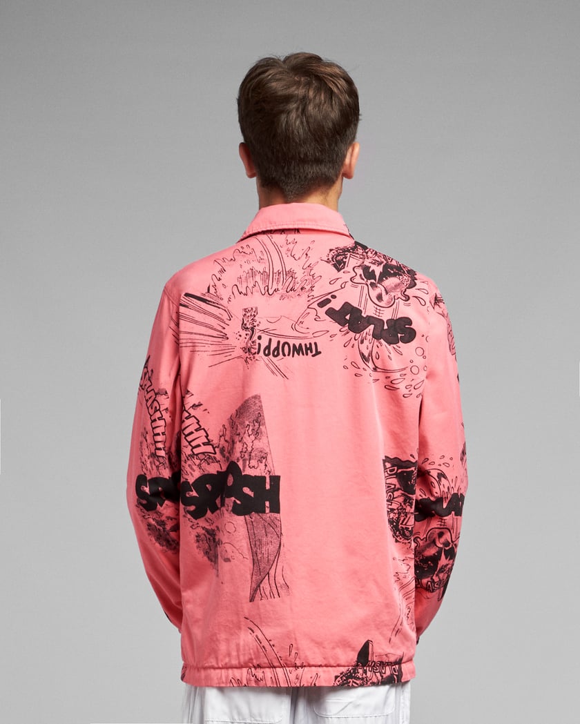 Comme Des Garcons Shirt Men s Woven Jacket Pink FI J008 S22 1 FOOTDISTRICT