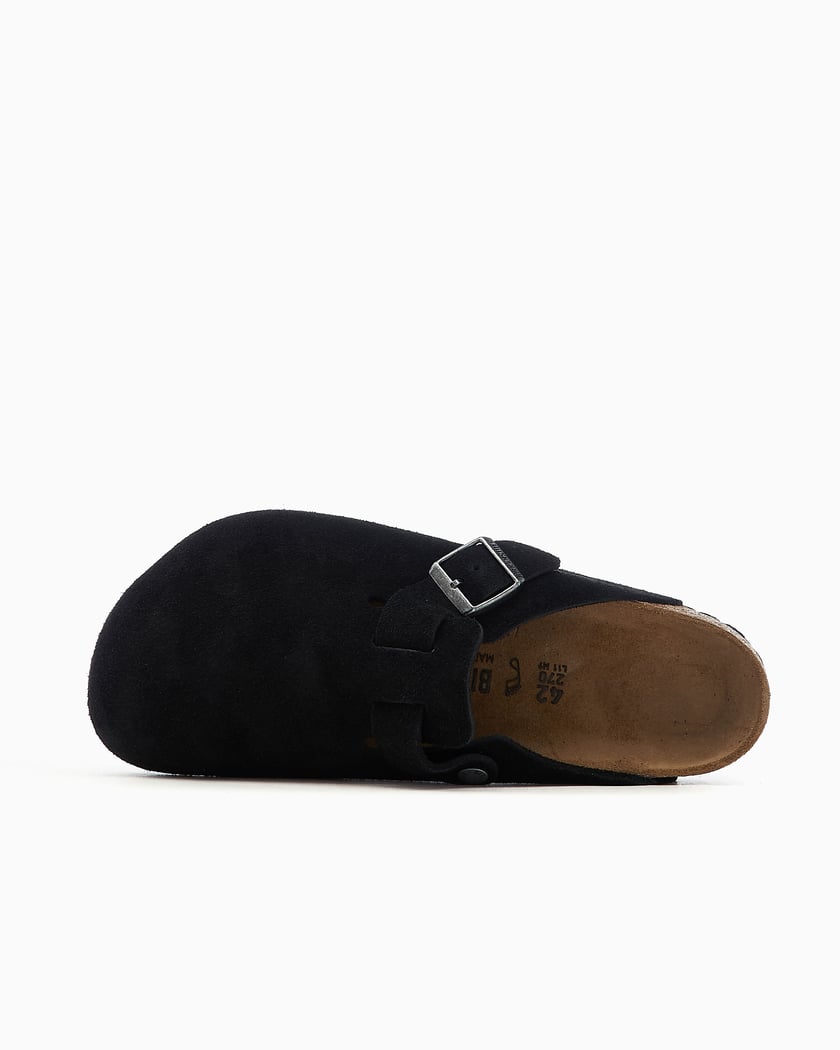 BIRKENSTOCK Boston Suede Leather Regular Black 1027142