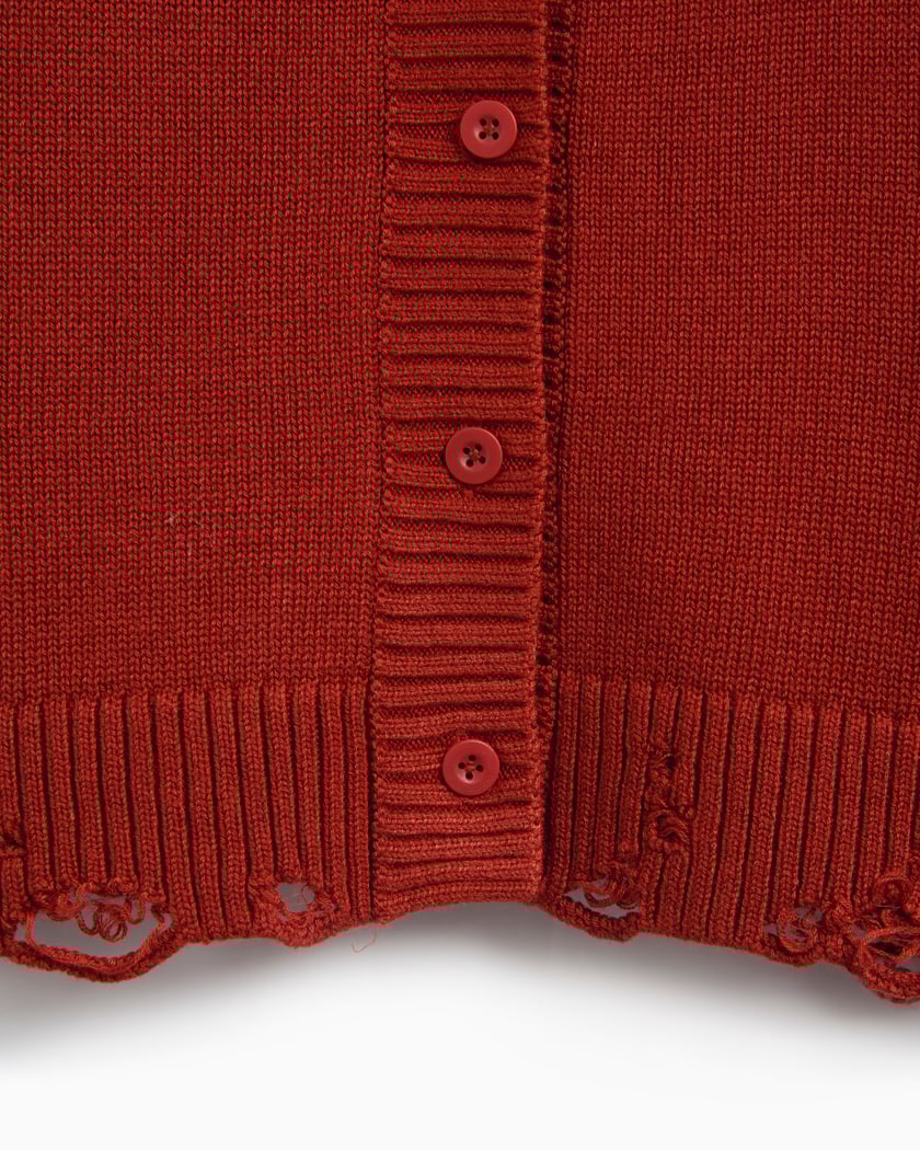 Jordan Distressed Women's Knit Cardigan Women's Cardigan Red