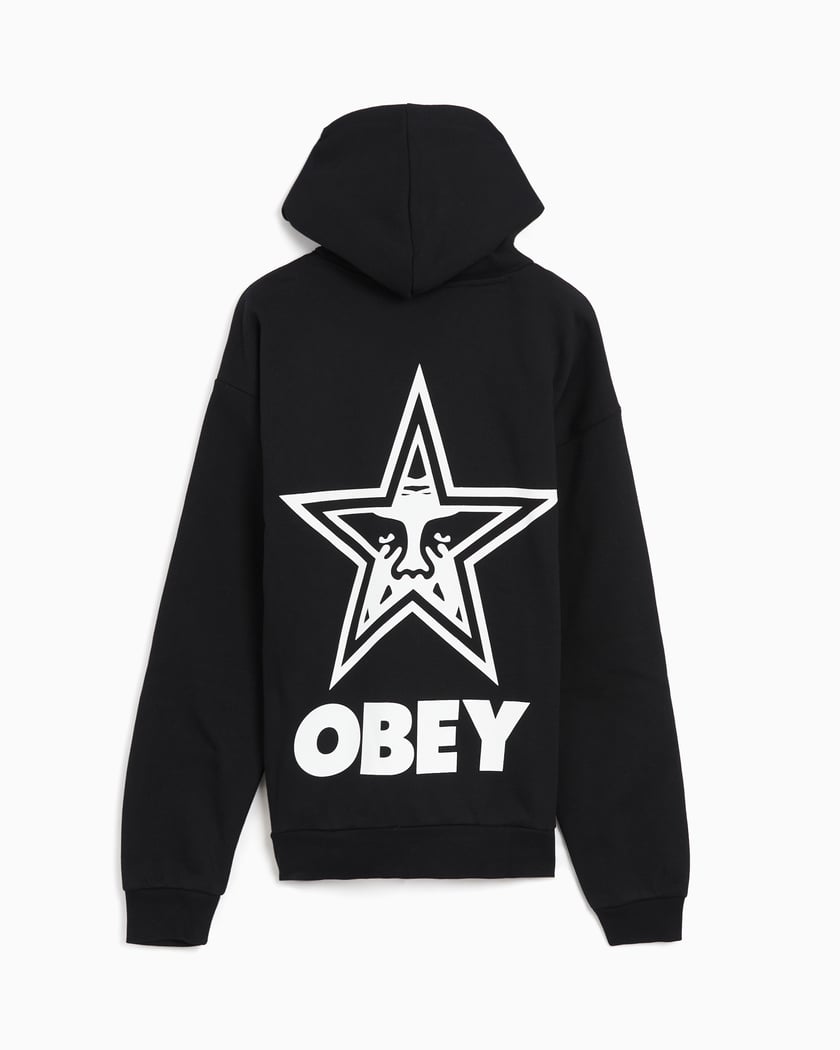 OBEY Clothing Bold Star Men s Extra Heavy Hoodie Black 112470224 BLK FOOTDISTRICT