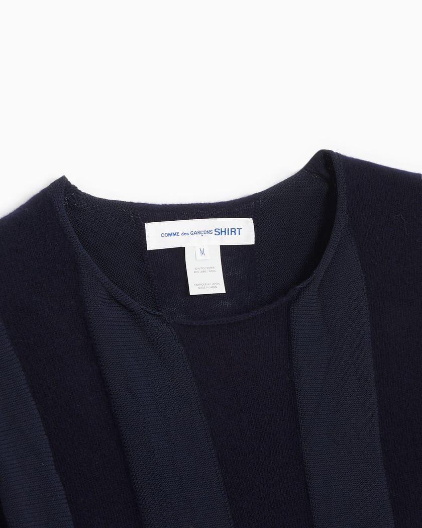 Comme Des Gar ons Shirt Men s Knit Sweater Blue FJ N017 W22 2 Buy