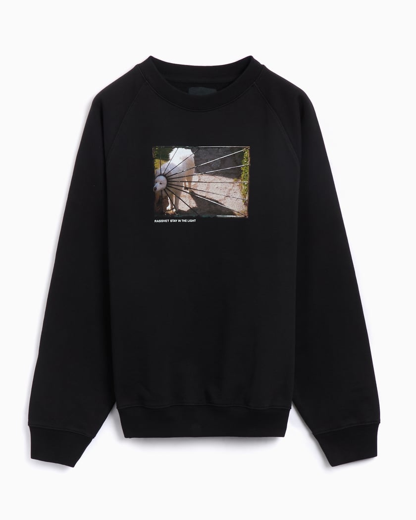 Rassvet Dog Logo Men's Knit Sweatshirt Men's Sweatshirt Black